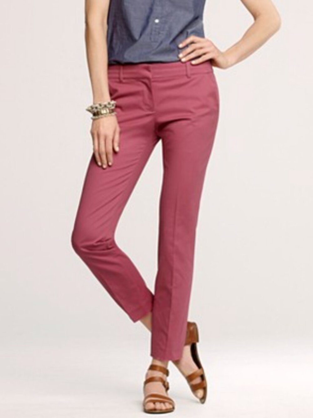 J Crew Low Rise Cafe Capri Pink Trousers Size 0 NWOT